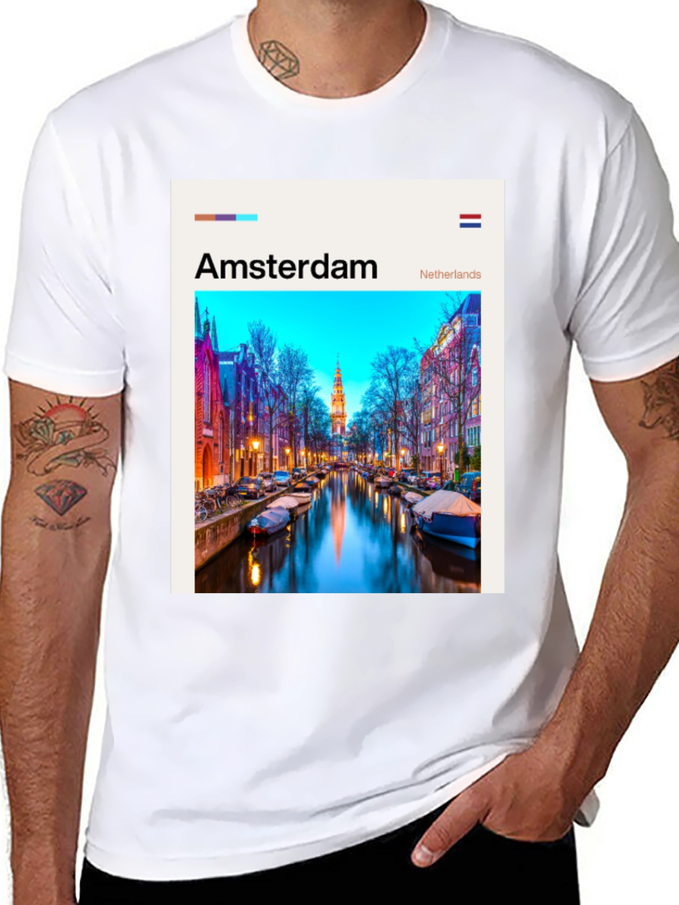 Amsterdam T-Shirt: Cityscape Graphic Tee