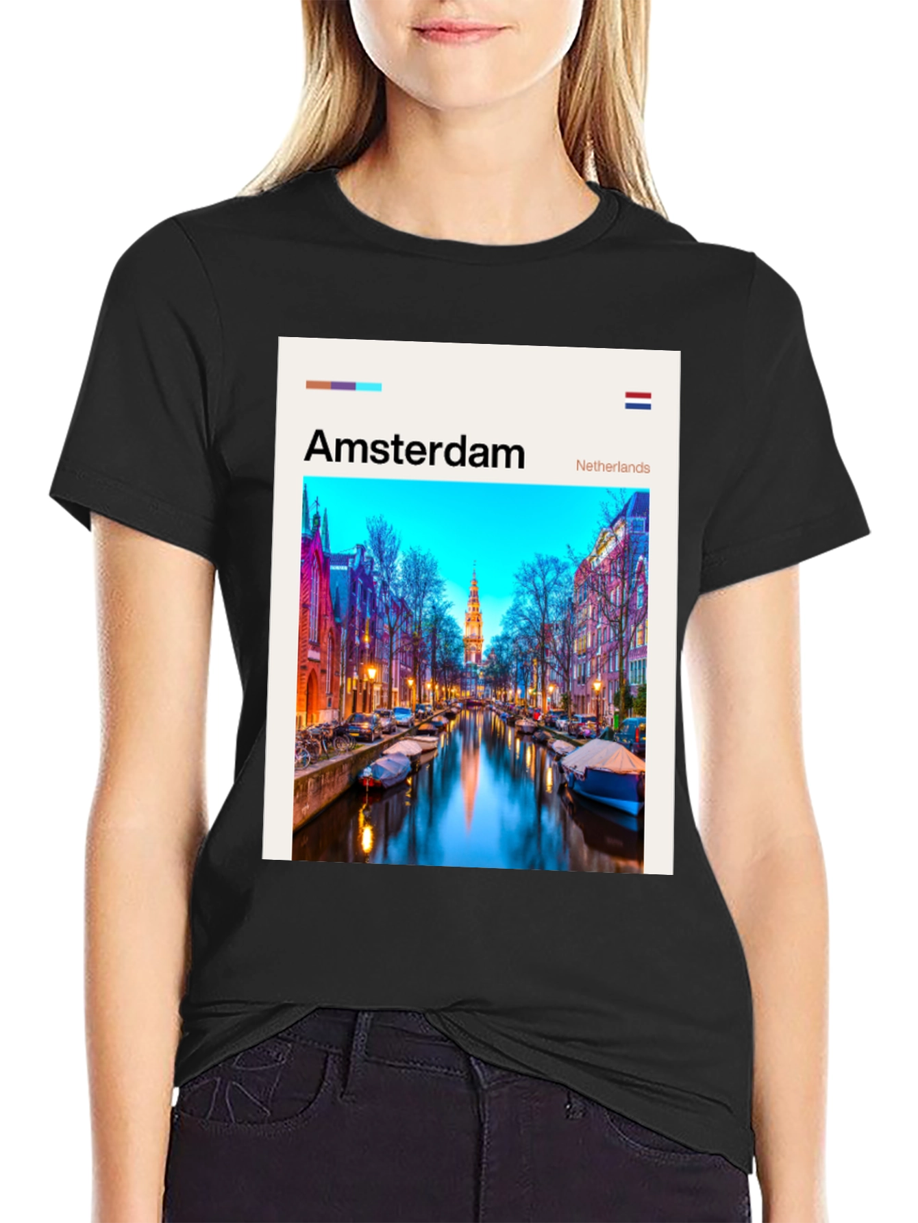 Amsterdam T-Shirt: Cityscape Graphic Tee