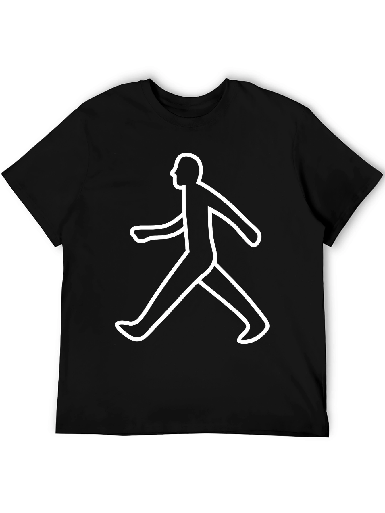 Walking Man Graphic T-Shirt - Black Casual Tee