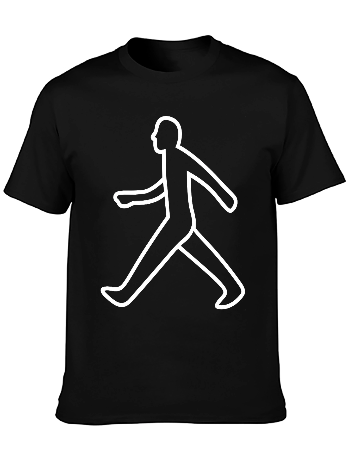 Walking Man Graphic T-Shirt - Black Casual Tee