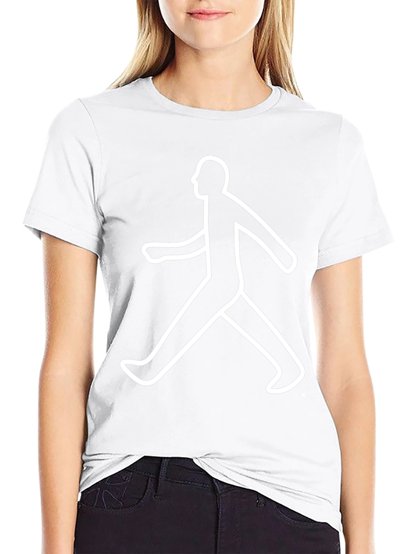 Walking Man Graphic T-Shirt - Black Casual Tee