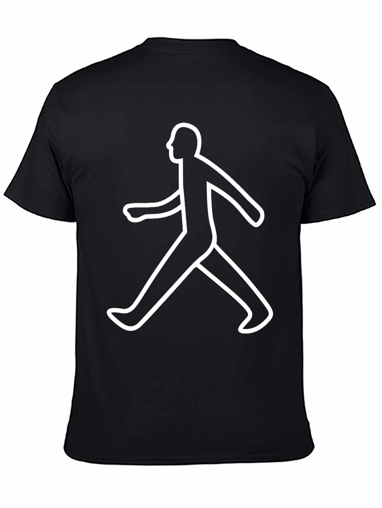 Walking Man Graphic T-Shirt - Black Casual Tee