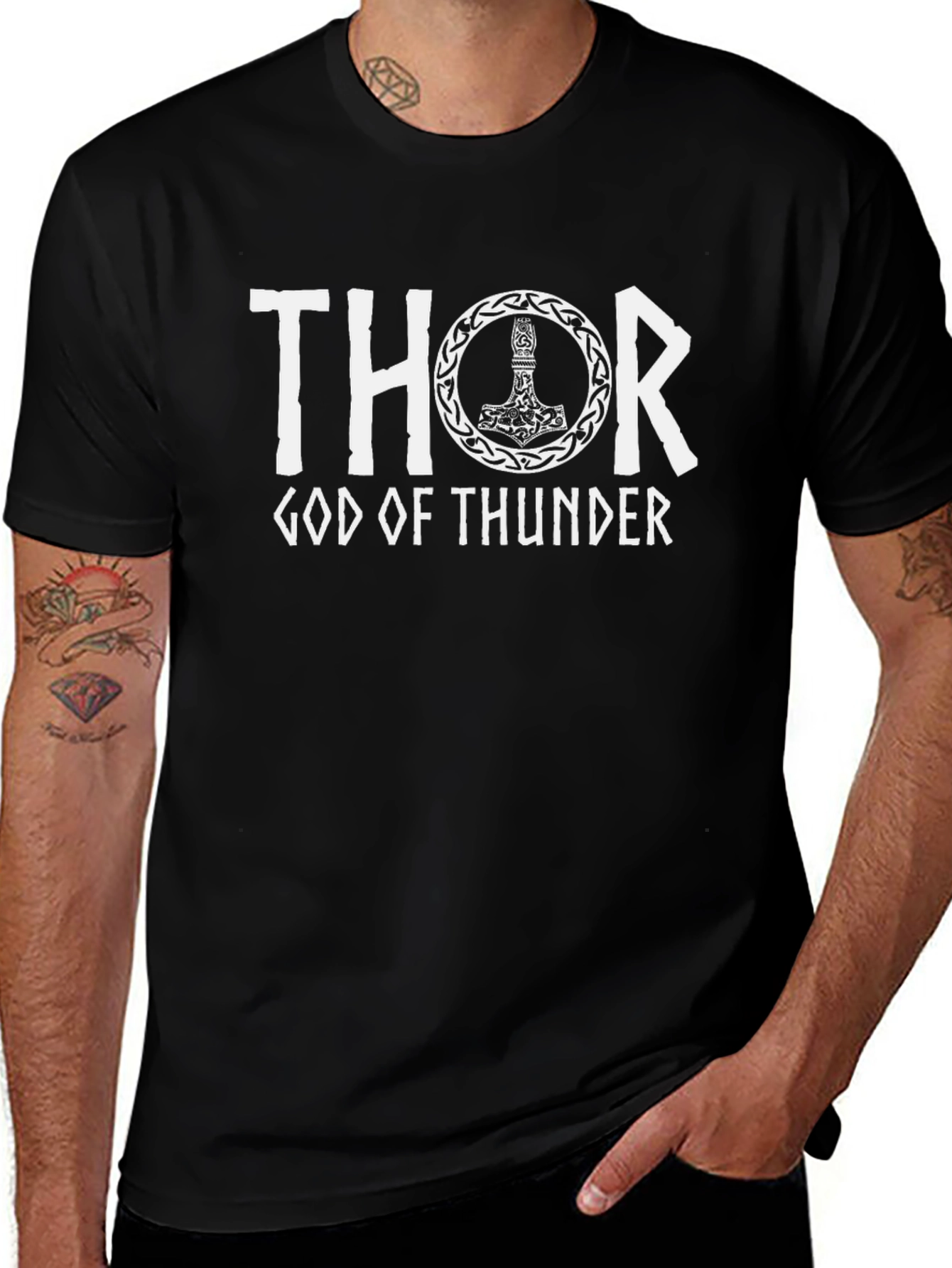 Thor God of Thunder Graphic Tee - Black