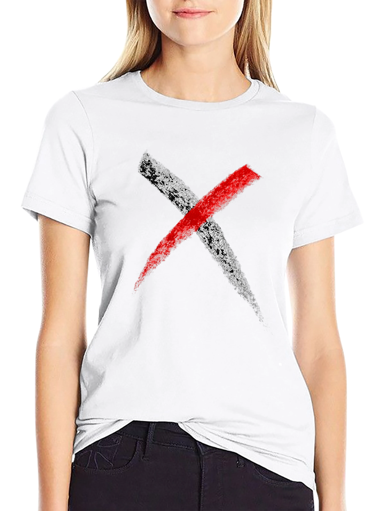 Bold X Graphic Tee - Black
