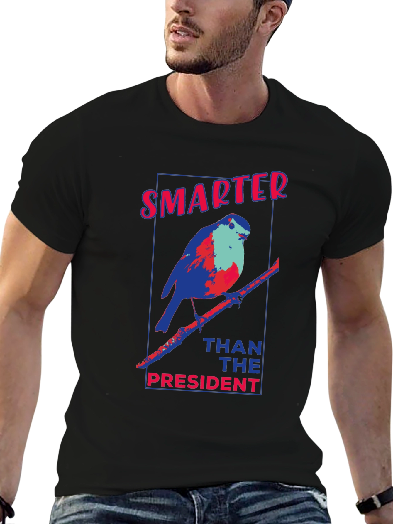 Smarter Than The President Bird Graphic T-Shirt