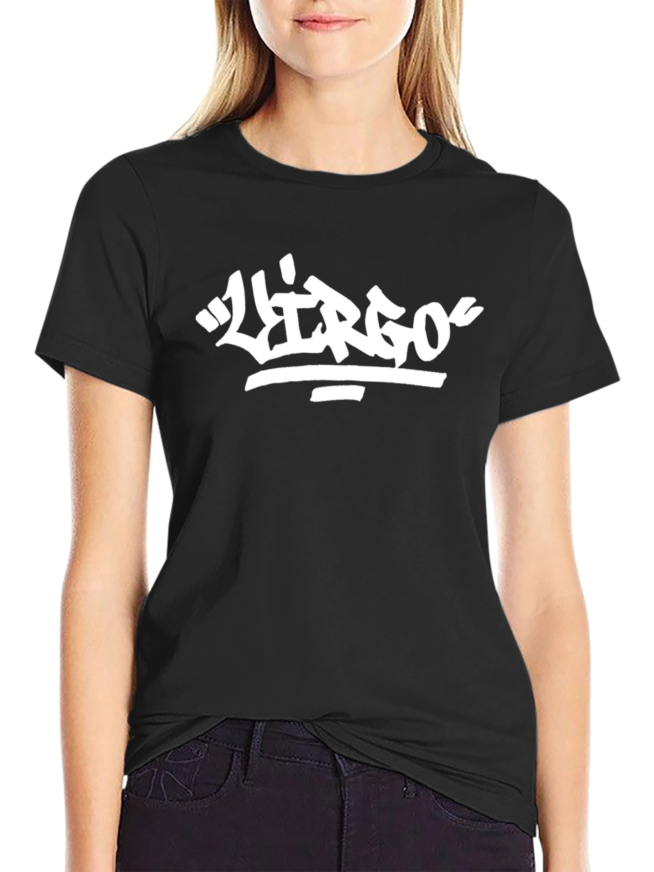 Virgo Zodiac Graphic Tee - Black Cotton T-Shirt