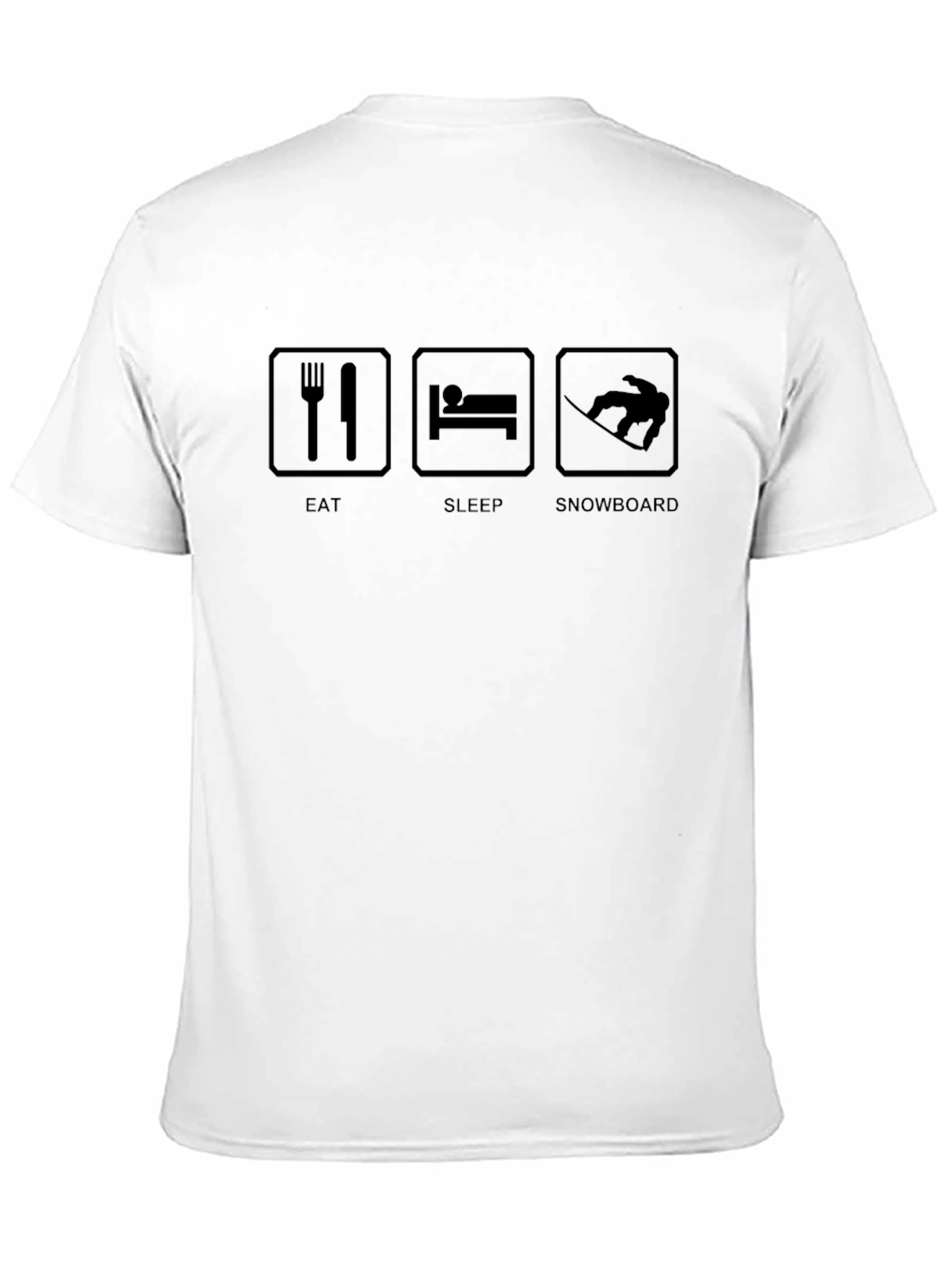 Eat Sleep Snowboard Black T-Shirt
