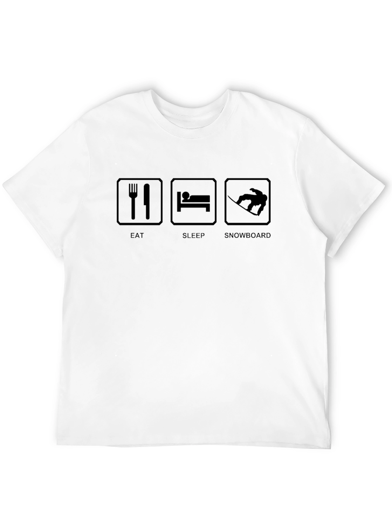 Eat Sleep Snowboard Black T-Shirt