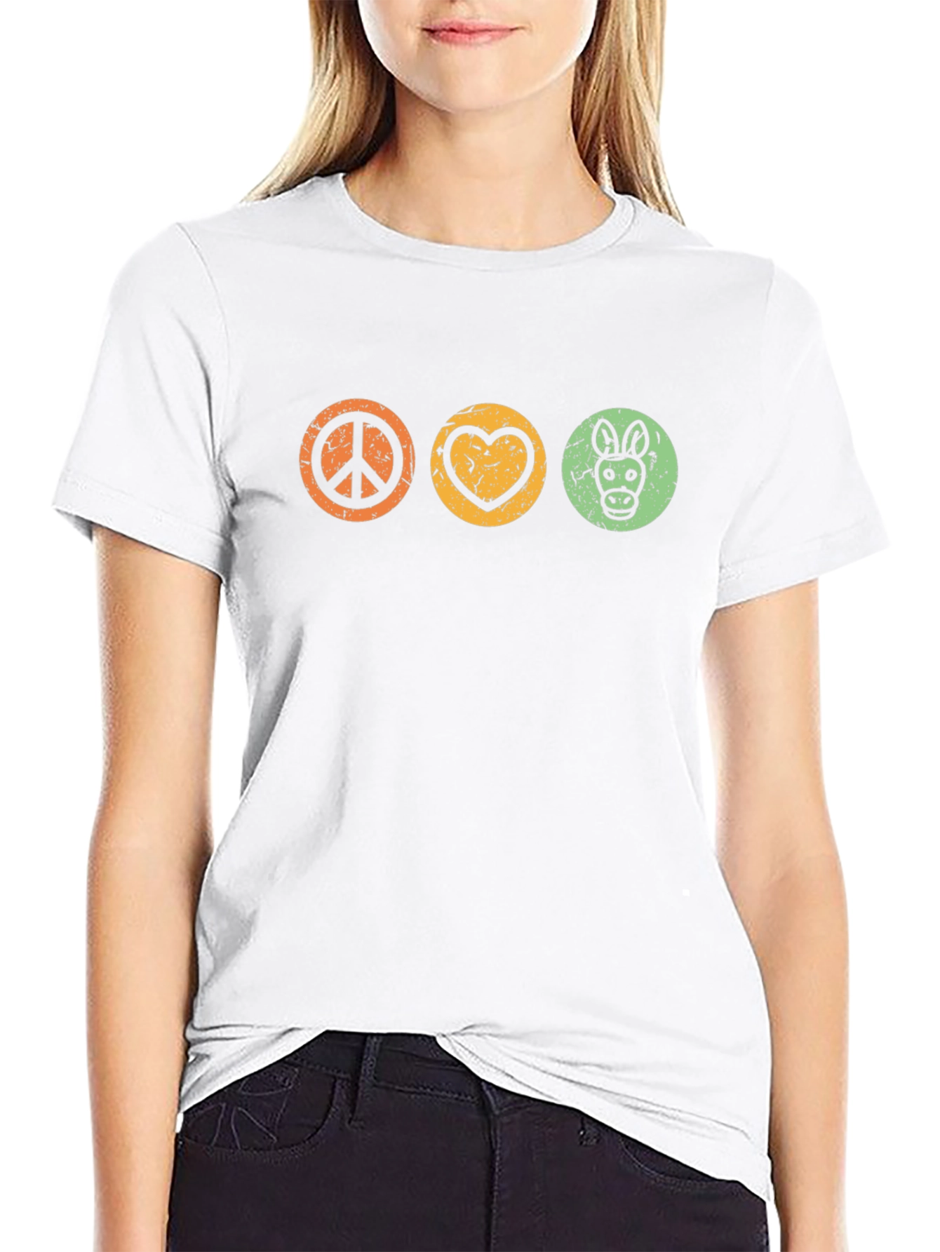 Peace Love Donkey Graphic T-Shirt