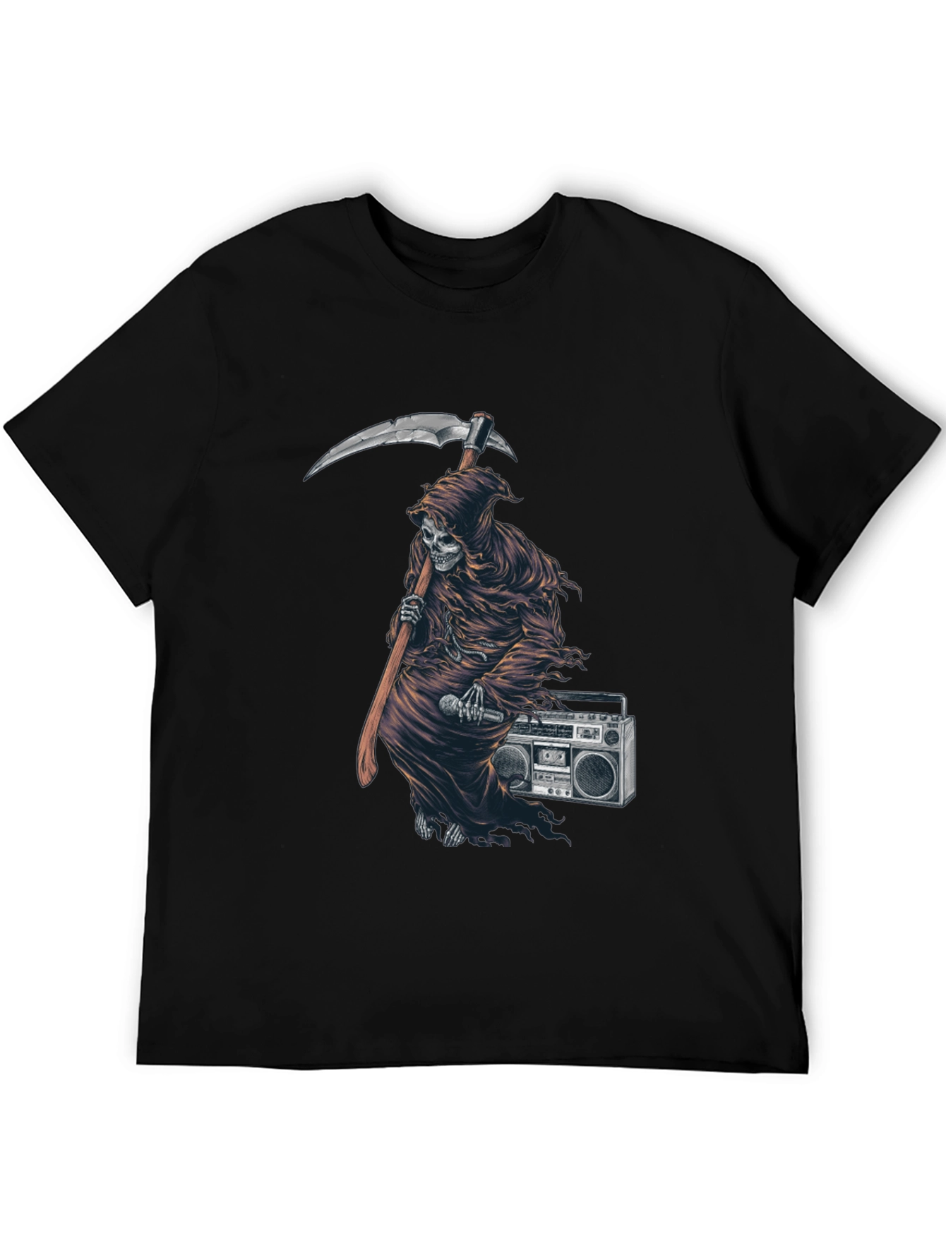 Grim Reaper Boombox Graphic Tee - Black