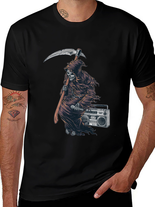 Grim Reaper Boombox Graphic Tee - Black