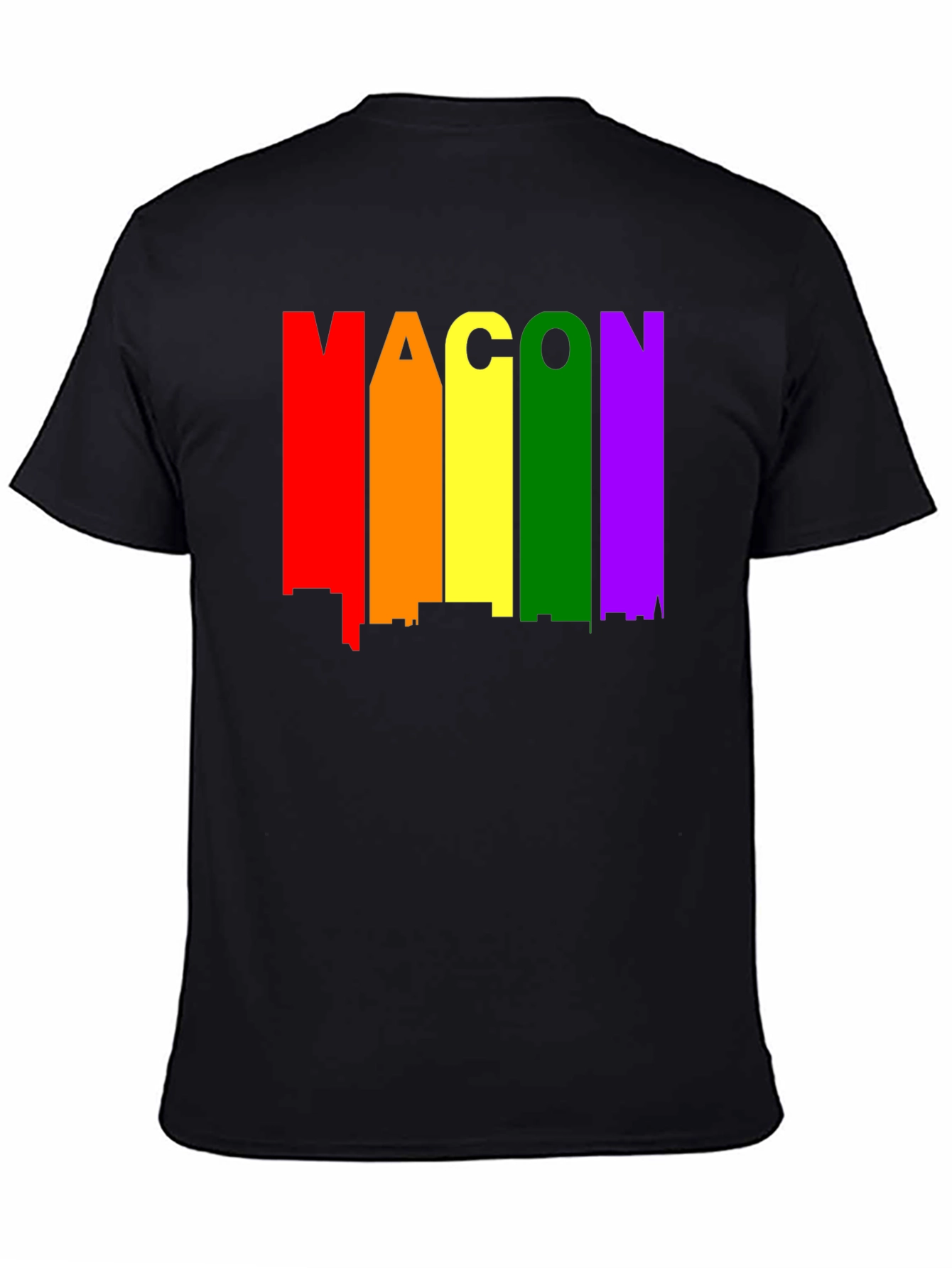 Rainbow Macon Skyline Black T-Shirt
