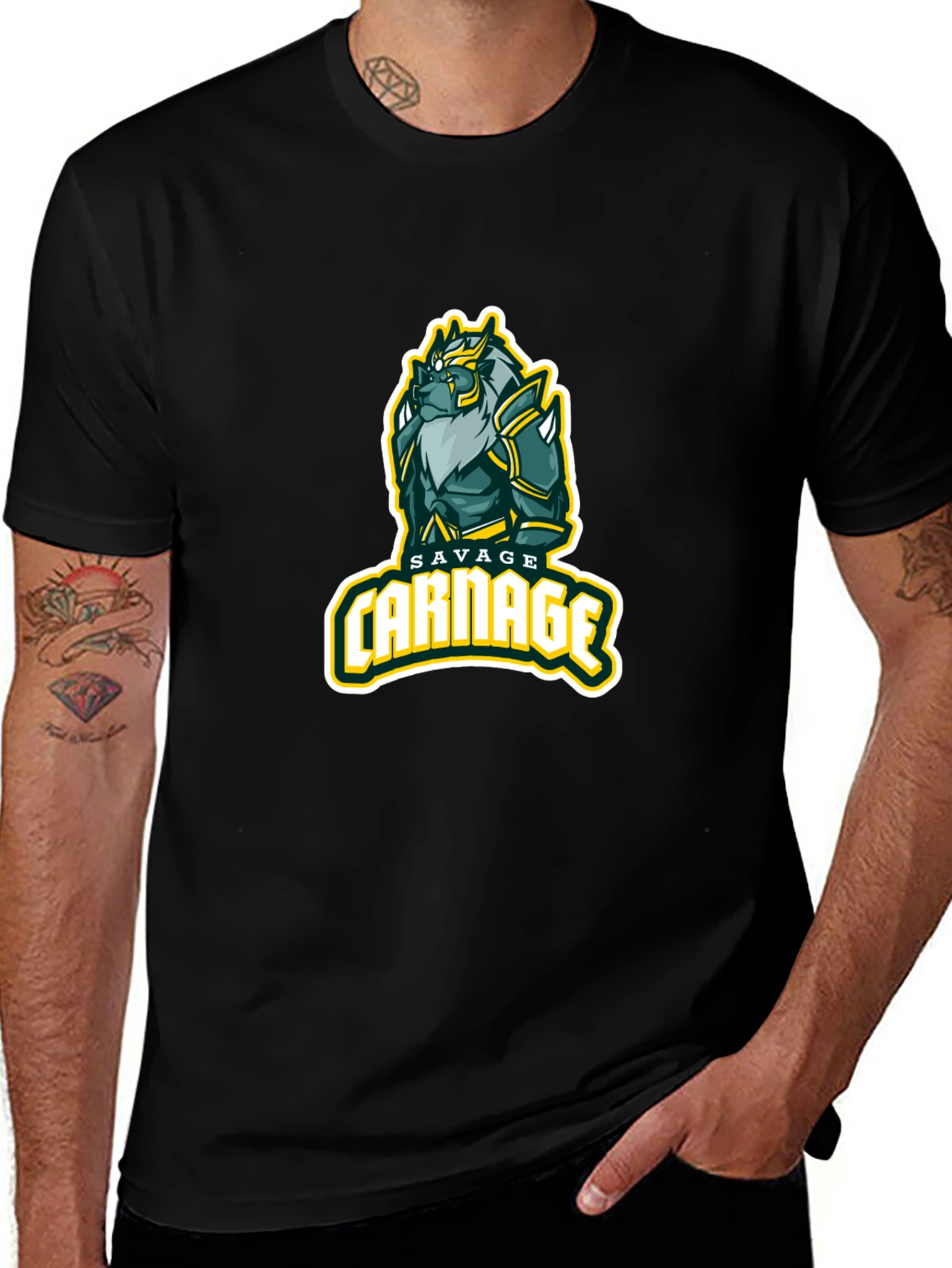 Savage Carnage Graphic Tee - Black Cotton Comfort