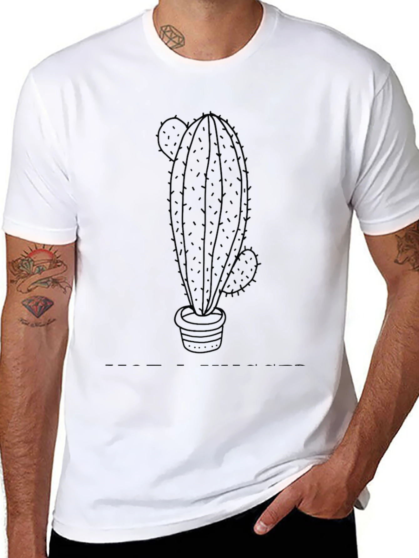 Cactus Graphic Tee - Stylish Black T-Shirt