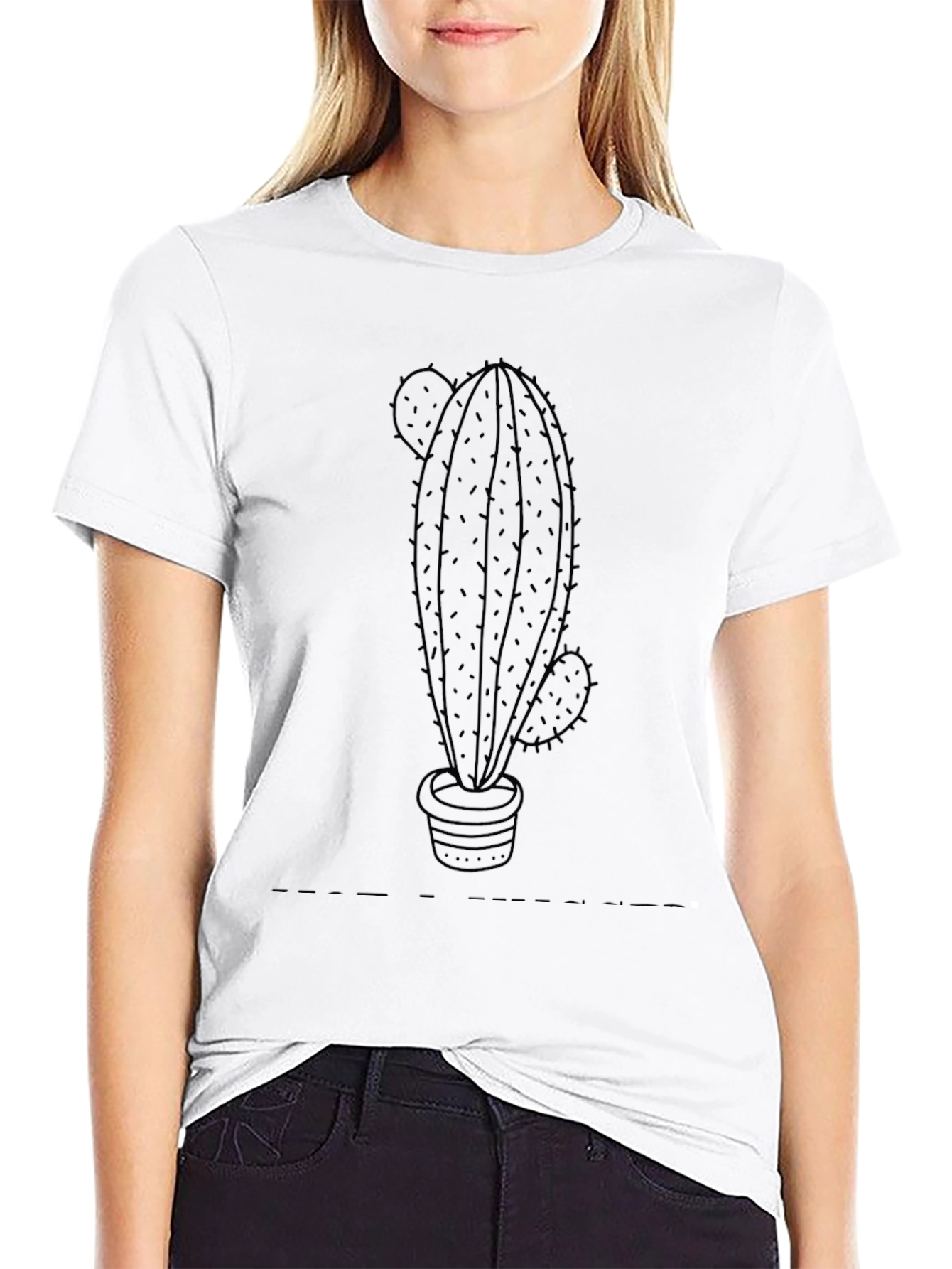 Cactus Graphic Tee - Stylish Black T-Shirt