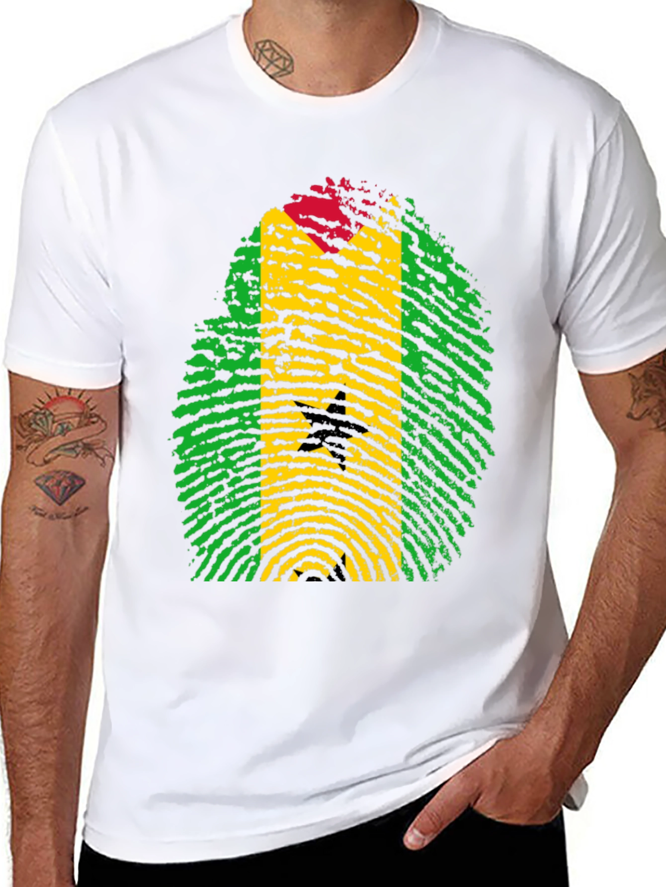 Ghana Flag Fingerprint T-Shirt