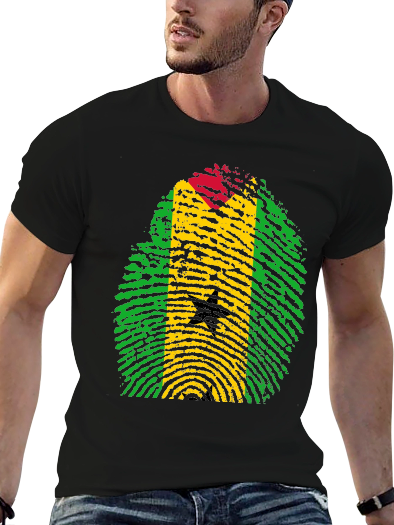 Ghana Flag Fingerprint T-Shirt