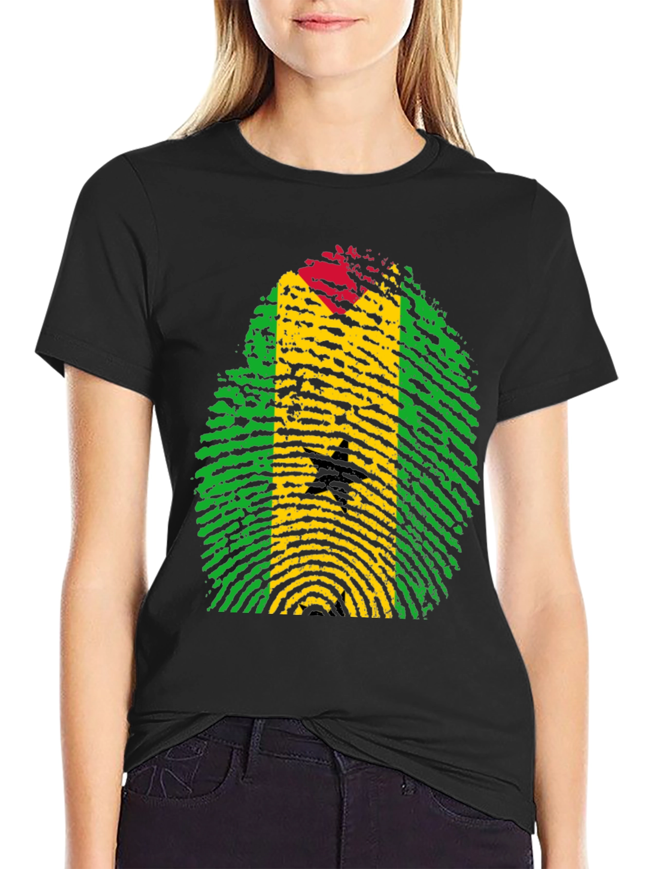 Ghana Flag Fingerprint T-Shirt