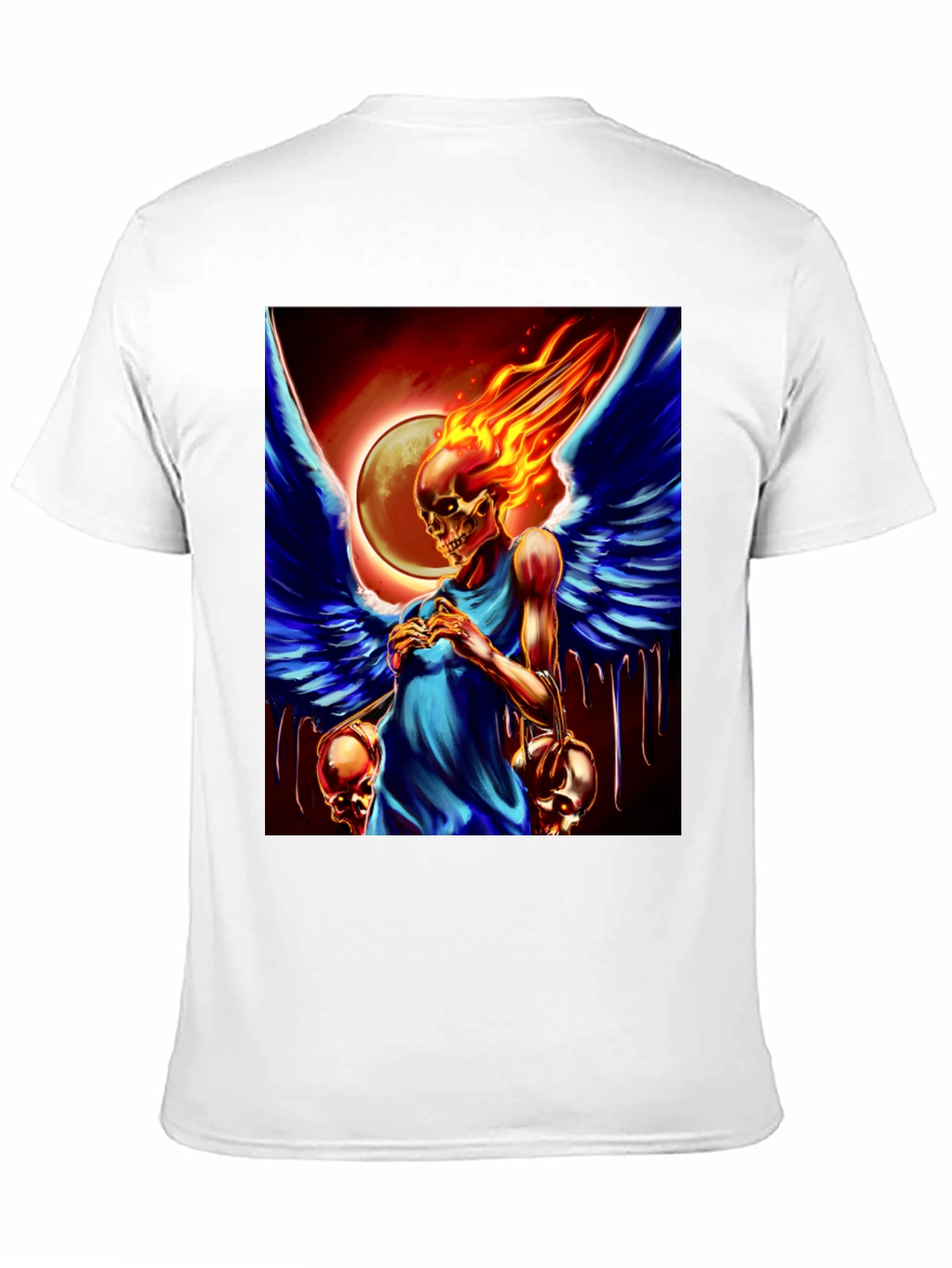 Winged Skull Fire T-Shirt - Dark Fantasy Graphic Tee