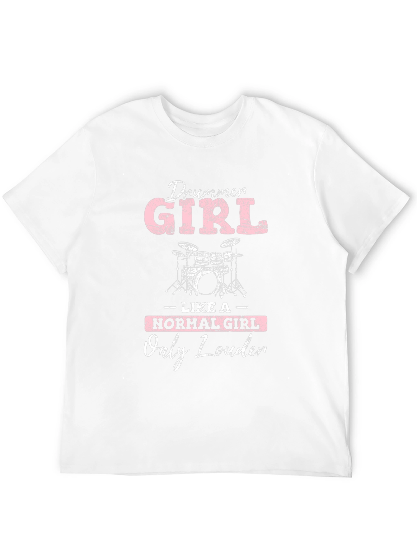 Drummer Girl Loud Music Black Graphic Tee