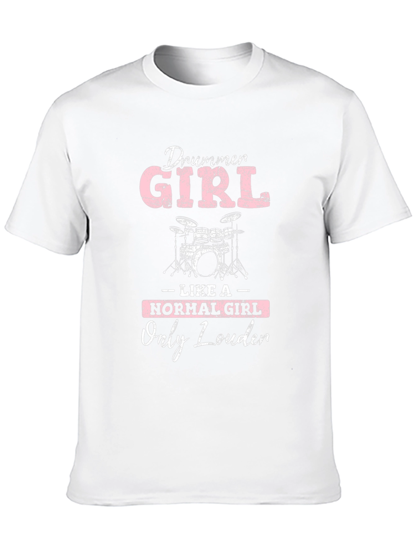 Drummer Girl Loud Music Black Graphic Tee