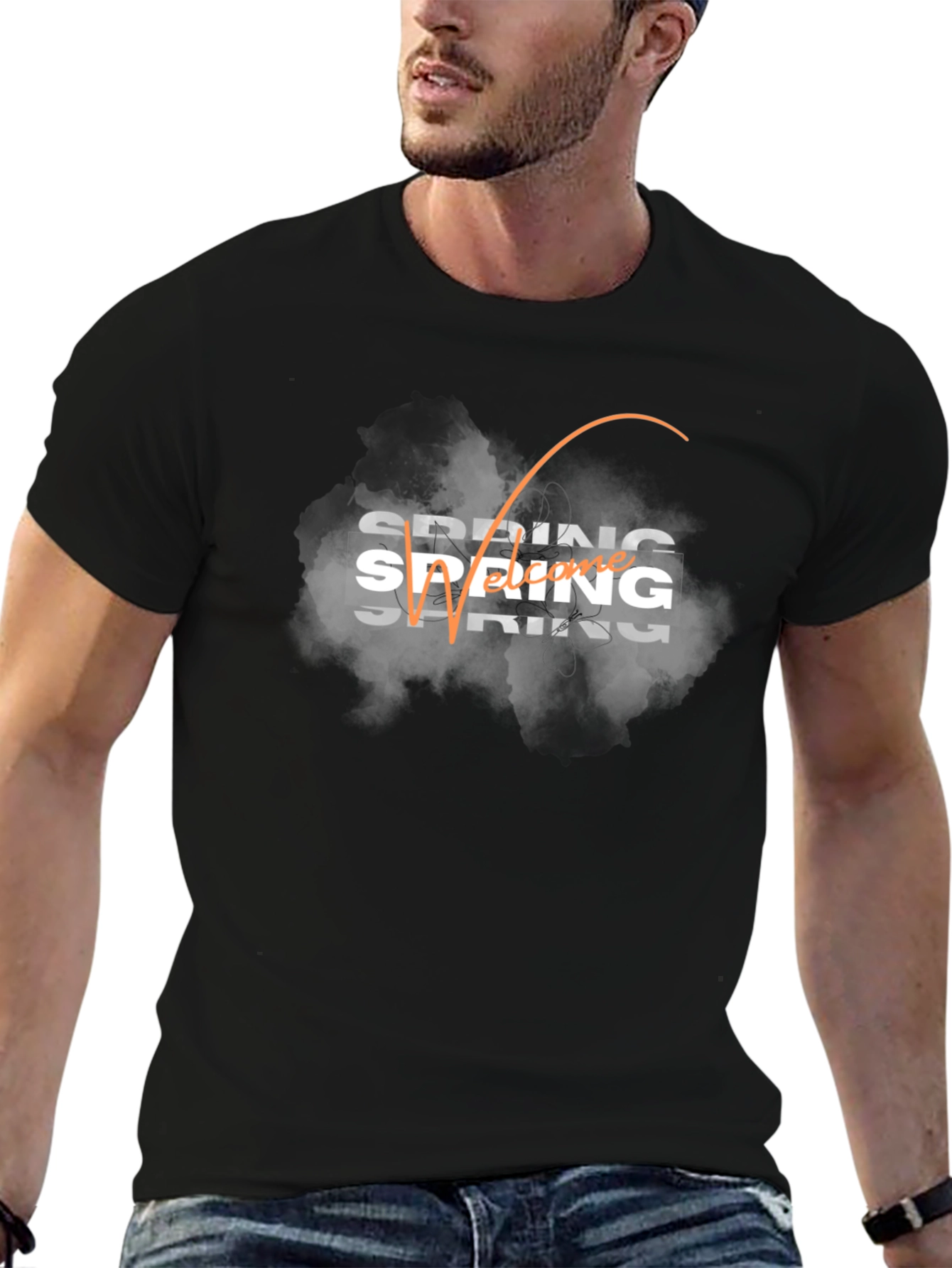 Spring Welcome Black T-Shirt