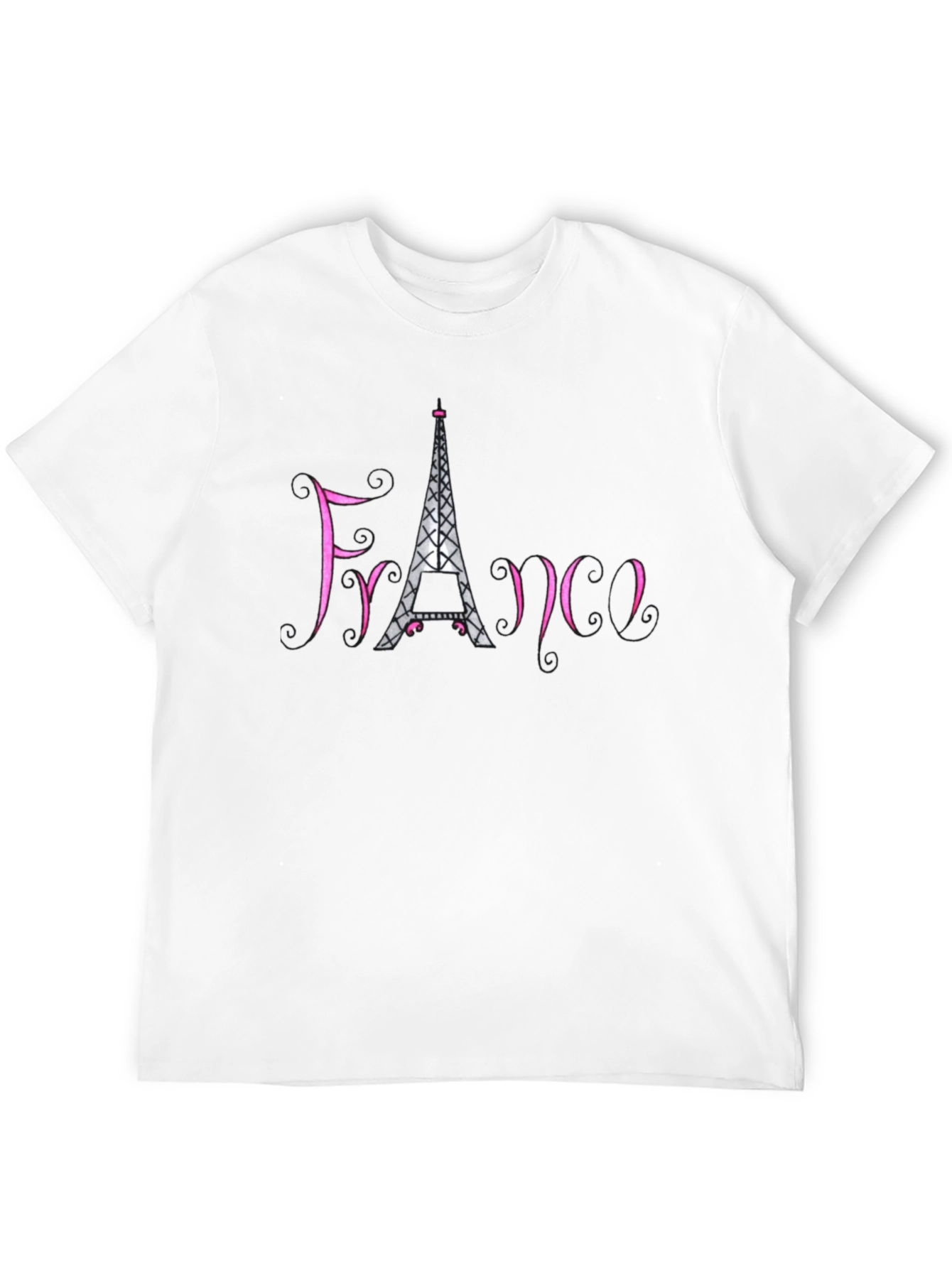 France Eiffel Tower Black T-Shirt