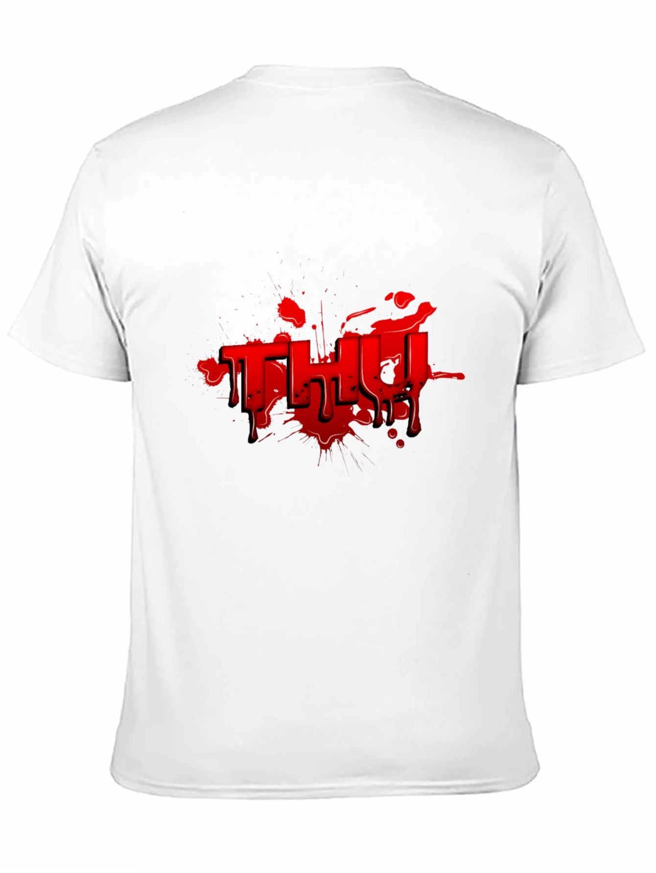 Red Graphic Print Black T-Shirt
