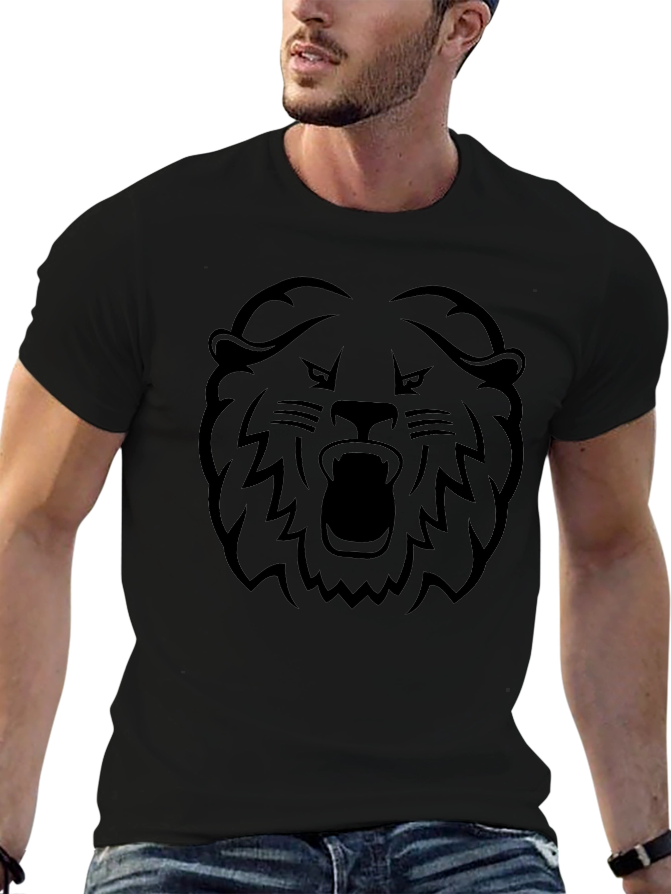 Black Lion Graphic T-Shirt - Bold Statement Tee