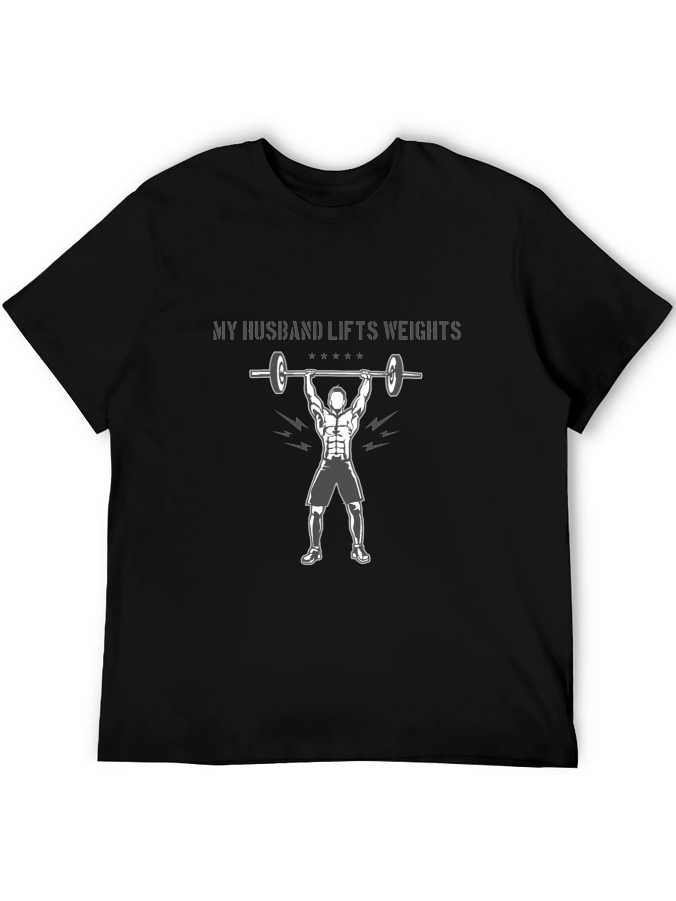 Husband Lifts Weights Graphic Tee - Black