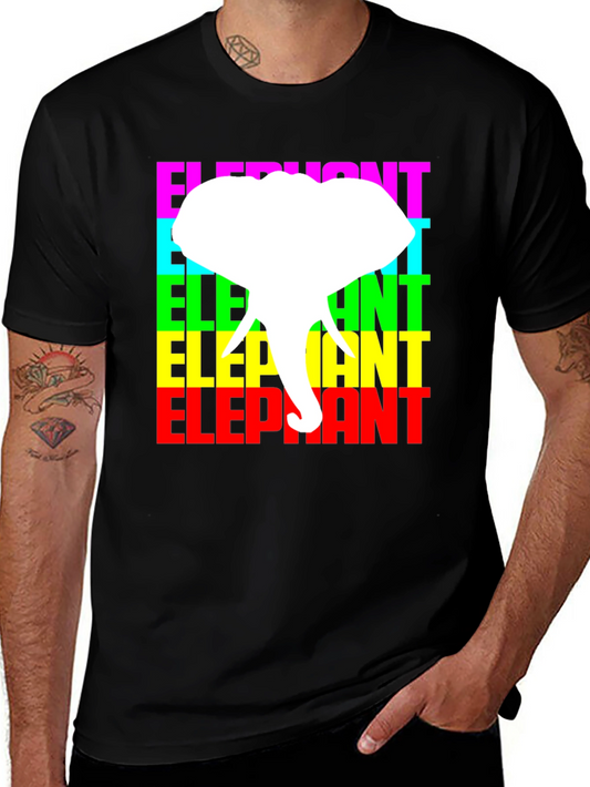 Elephant Graphic Tee - Colorful Design