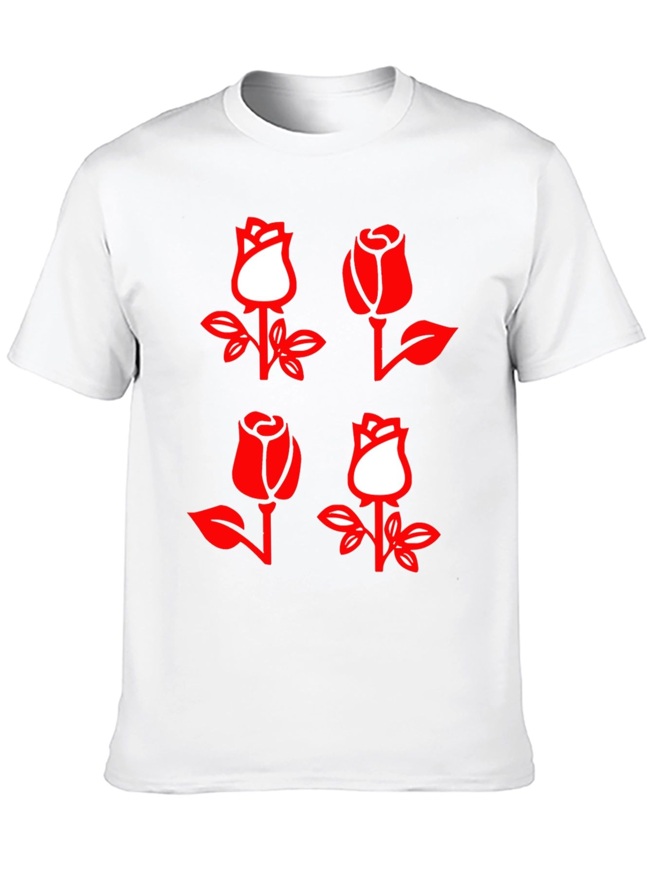 Rose Patterned Graphic T-Shirt
