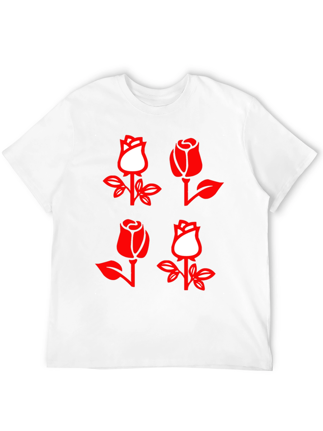 Rose Patterned Graphic T-Shirt