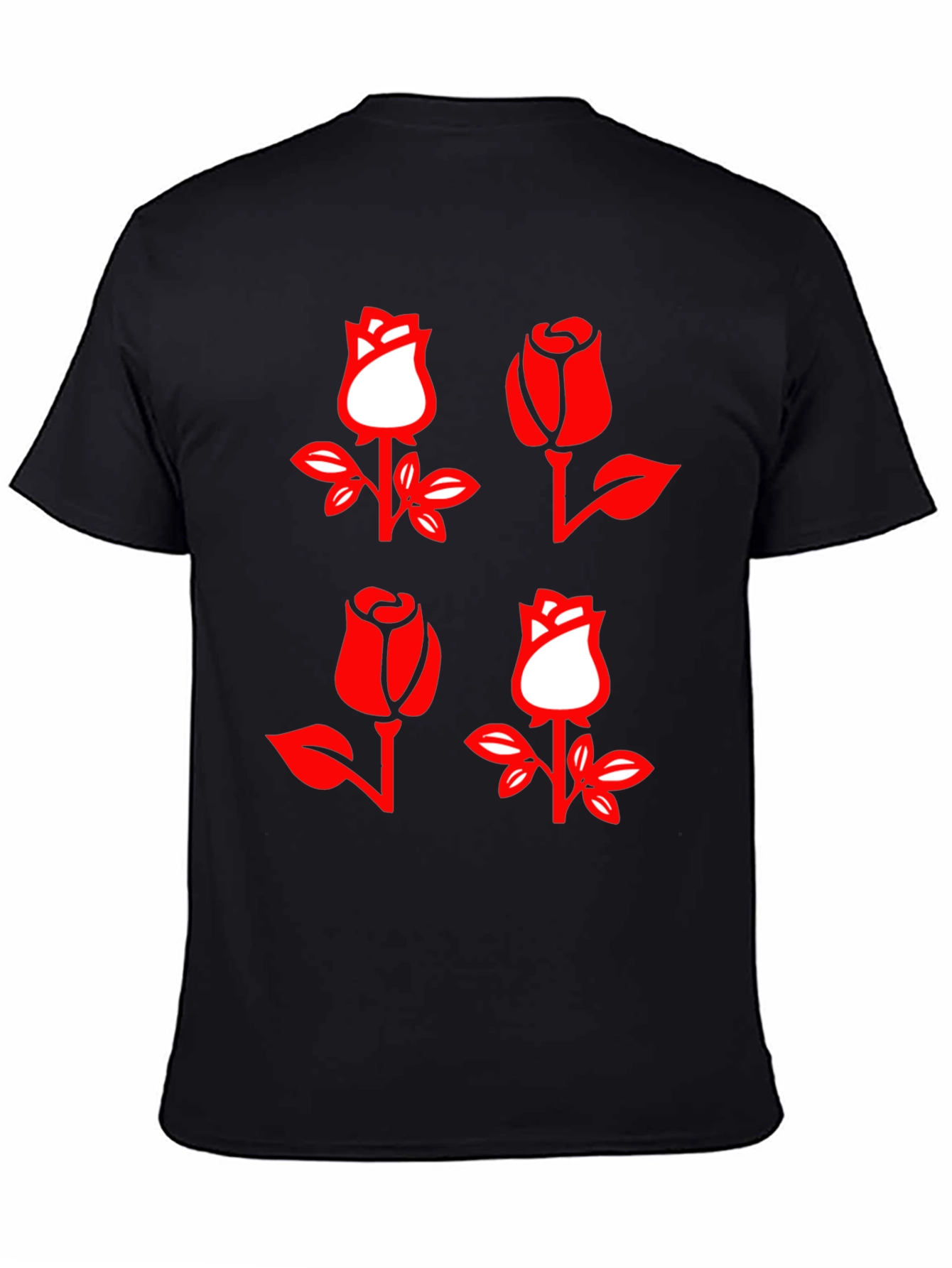 Rose Patterned Graphic T-Shirt