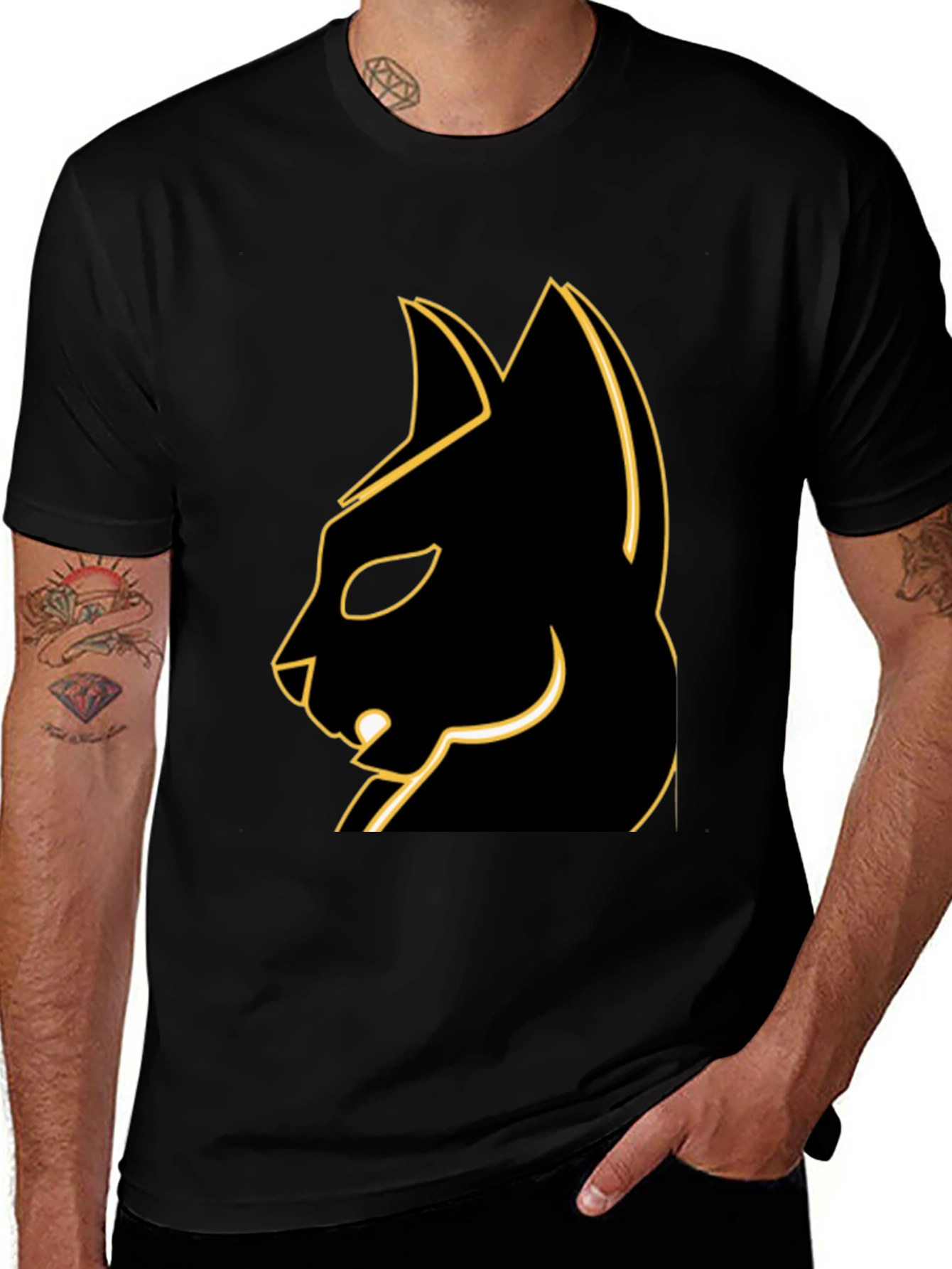 Cool Black Cat T-Shirt - Edgy Graphic Tee