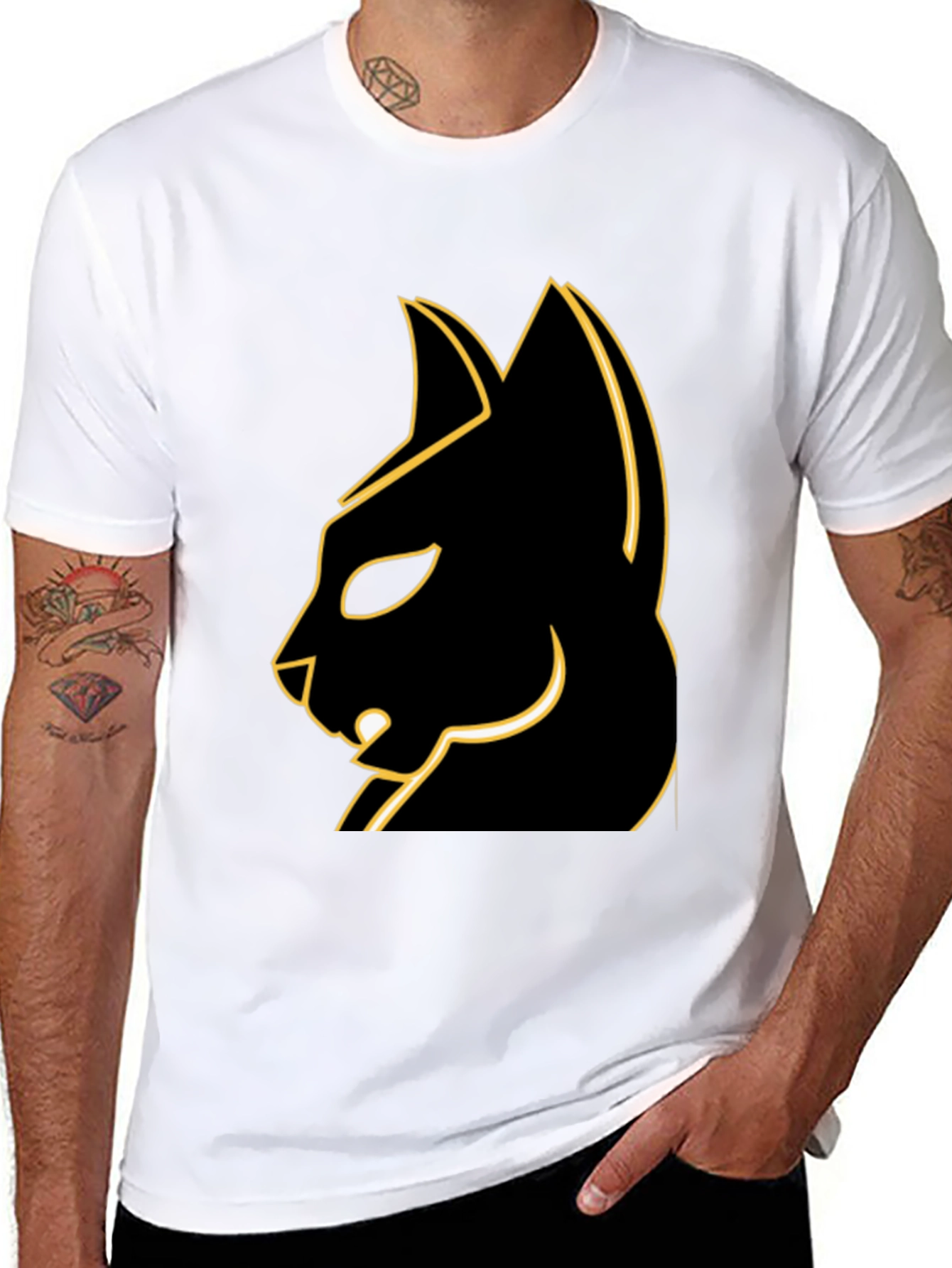 Cool Black Cat T-Shirt - Edgy Graphic Tee