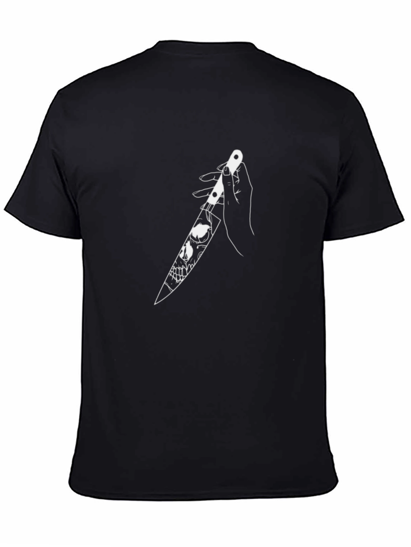 Skull Knife Graphic Tee - Dark Humor Fashion