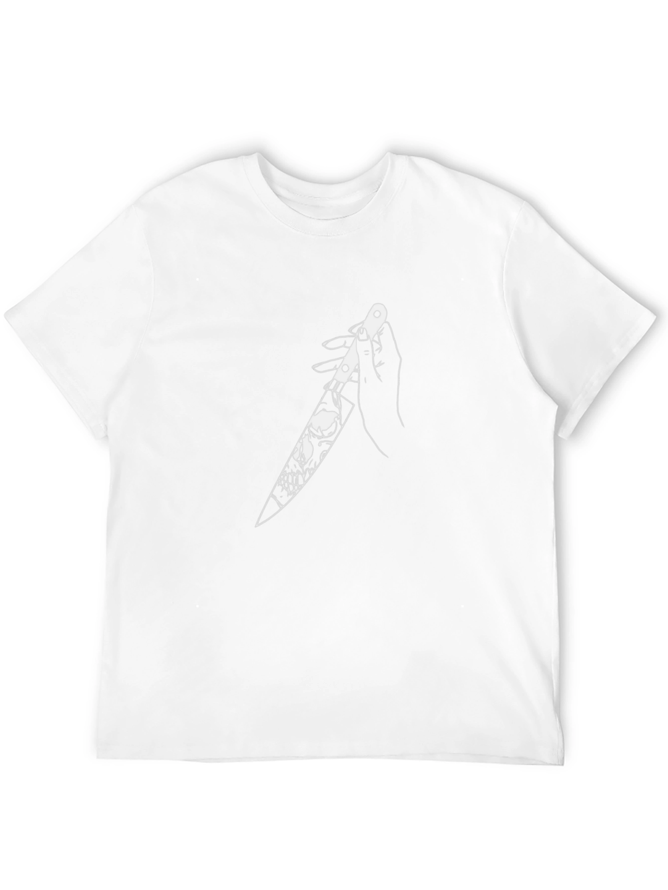 Skull Knife Graphic Tee - Dark Humor Fashion