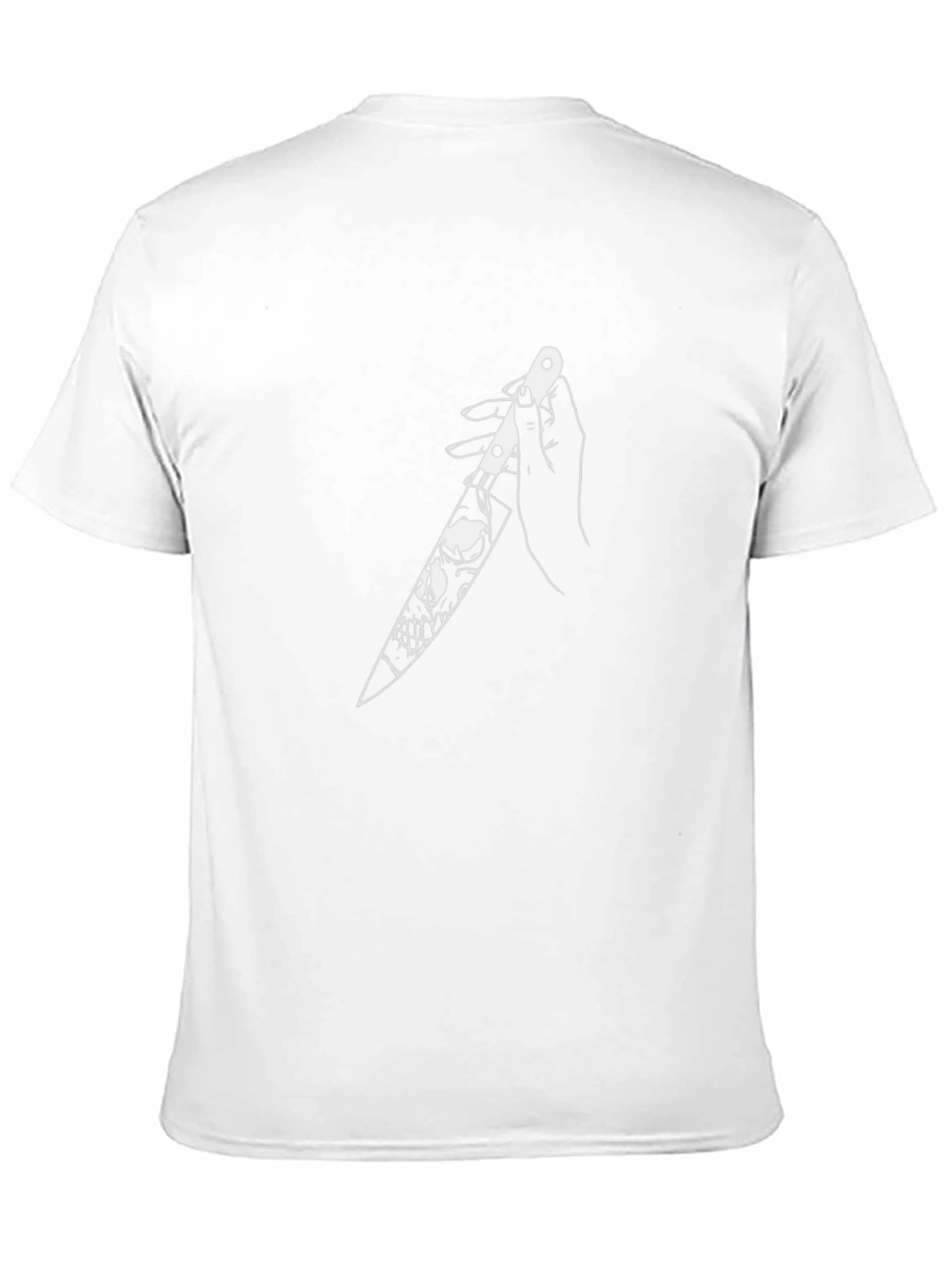Skull Knife Graphic Tee - Dark Humor Fashion