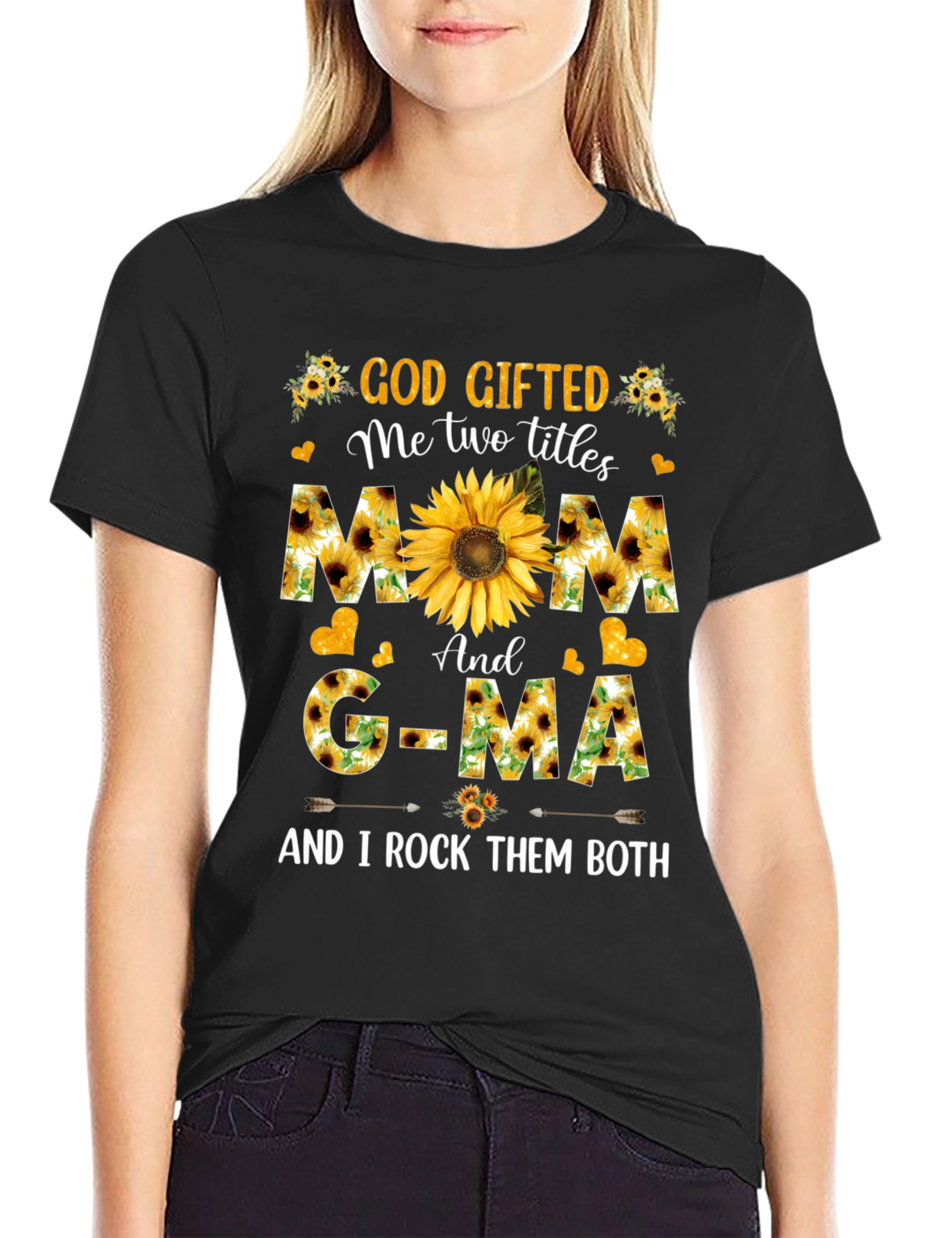 God Gifted Mom and G-MA Sunflower T-Shirt