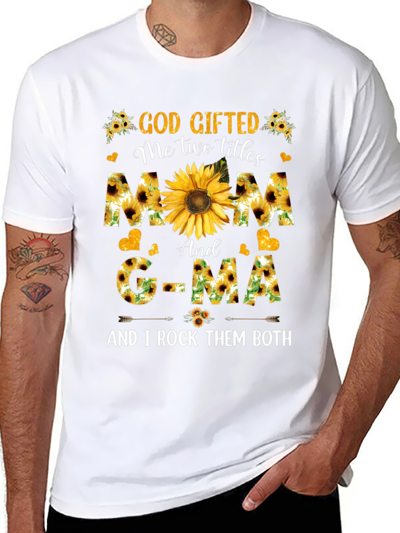 God Gifted Mom and G-MA Sunflower T-Shirt