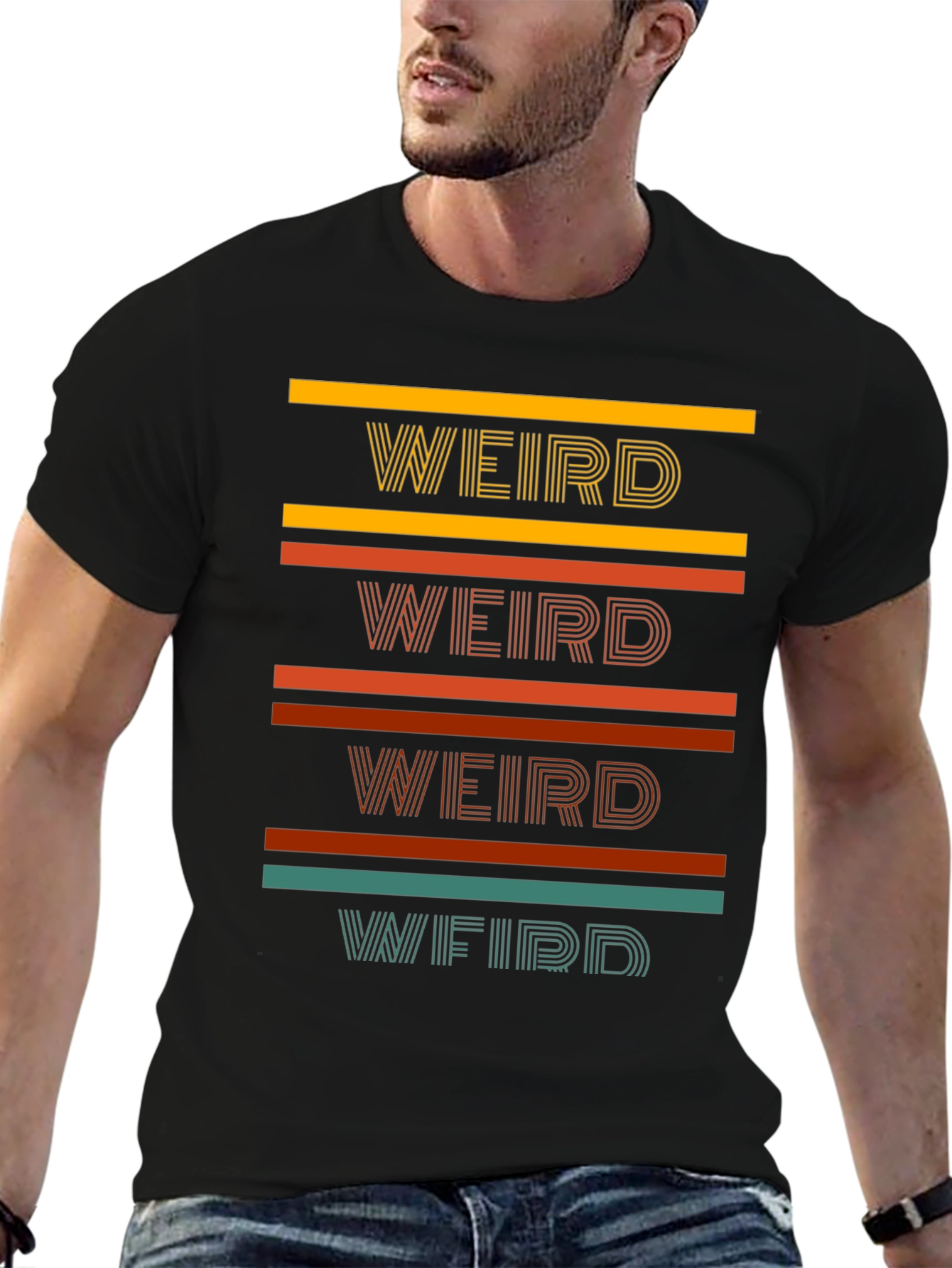 Retro Weird T-Shirt - Striped Design Tee