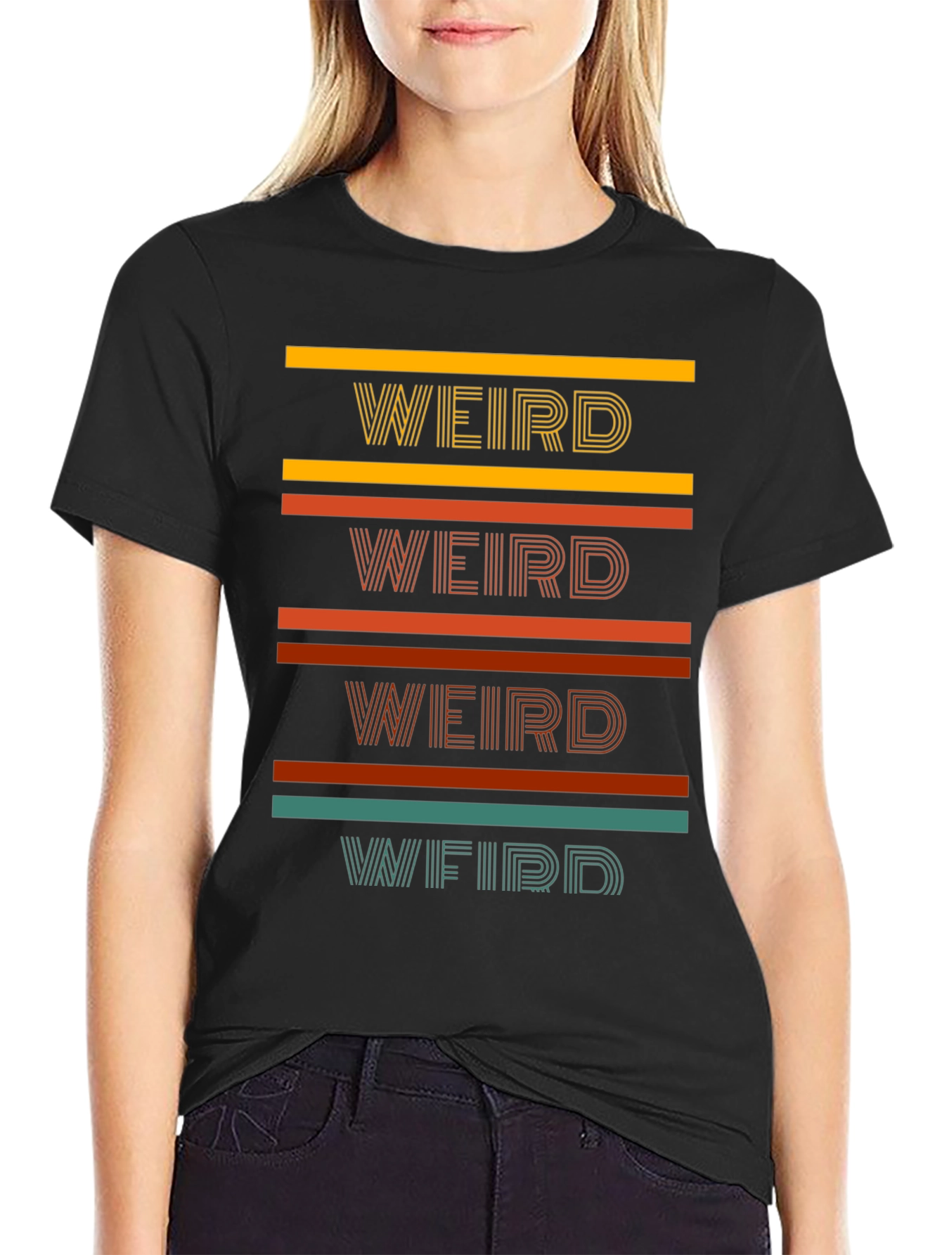 Retro Weird T-Shirt - Striped Design Tee