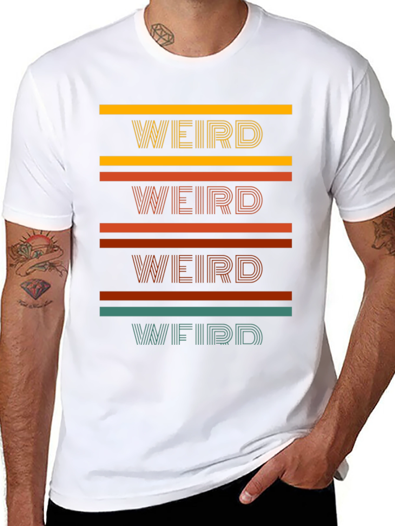 Retro Weird T-Shirt - Striped Design Tee
