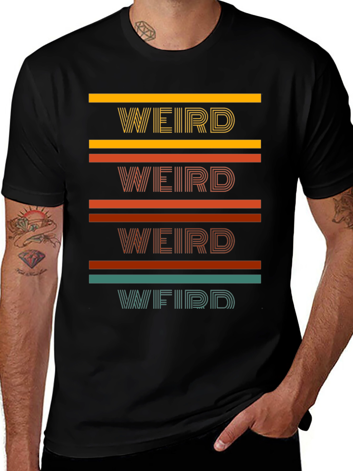 Retro Weird T-Shirt - Striped Design Tee