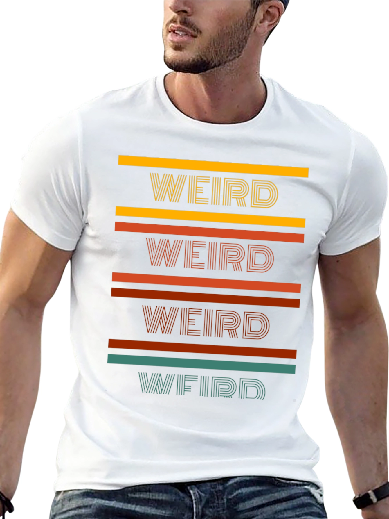 Retro Weird T-Shirt - Striped Design Tee