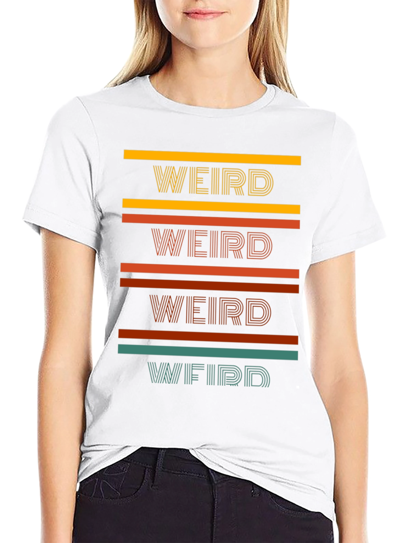 Retro Weird T-Shirt - Striped Design Tee