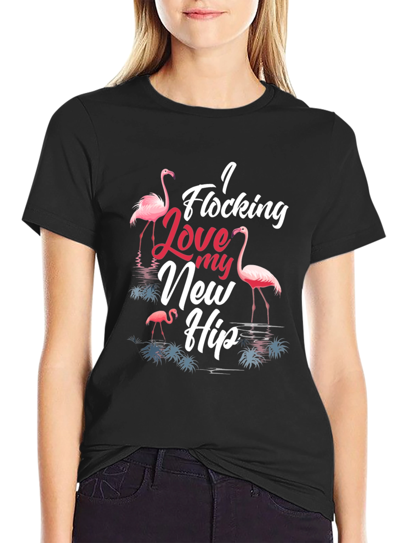 I Flocking Love My New Hip T-Shirt Funny Flamingo