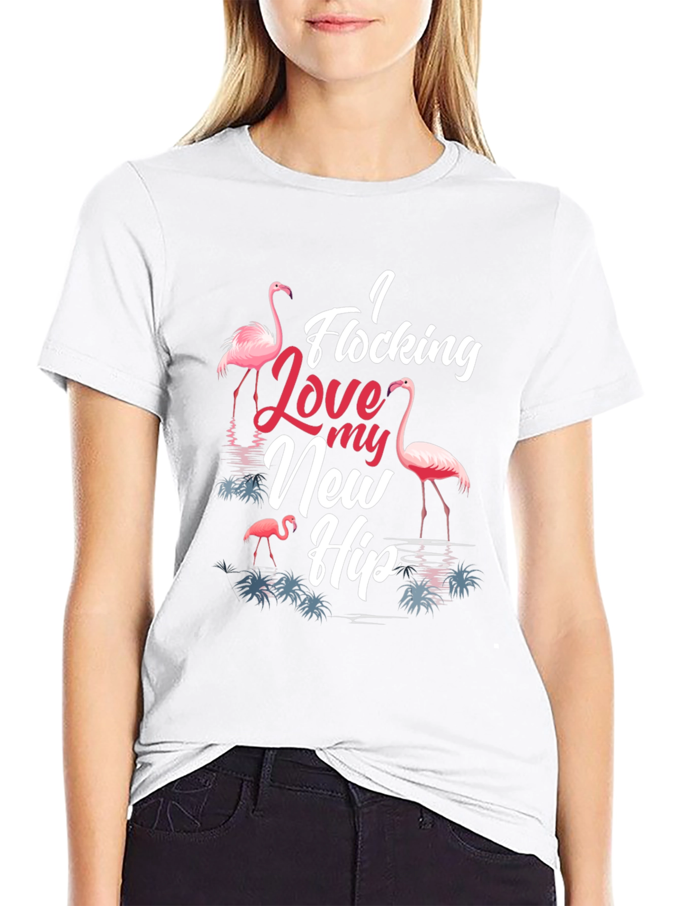 I Flocking Love My New Hip T-Shirt Funny Flamingo