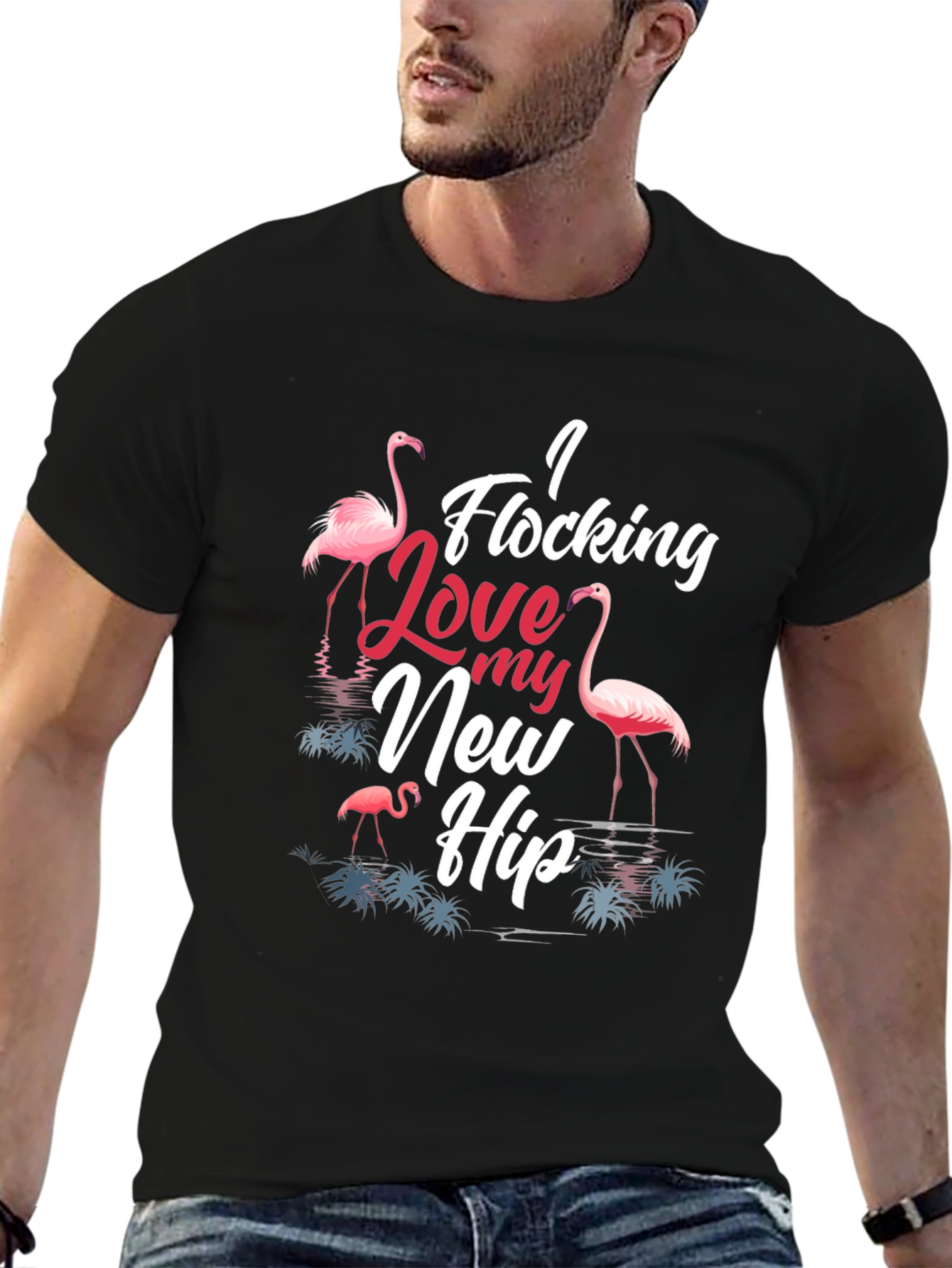 I Flocking Love My New Hip T-Shirt Funny Flamingo